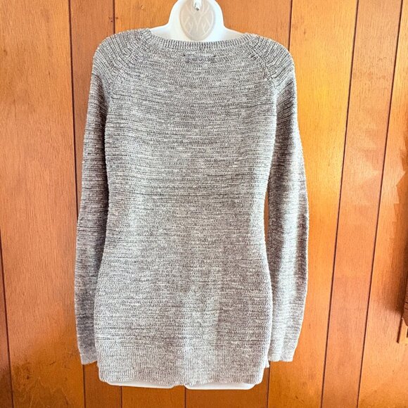 Loft Sweater Womens‎ Medium Gray Knit Neutral Minimalist Academia Classic Preppy - Picture 3 of 12
